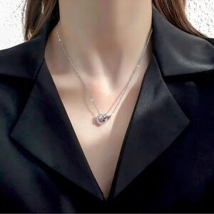 Elegant Silver Roman Numeral and Diamond Pendant Necklace - NWOT